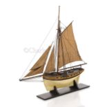 AN ATTRACTIVE LATE 18TH/EARLY 19TH CENTURY SAILING MODEL OF A CUTTER