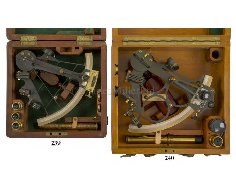 A FINE 5½in. RADIUS LADDER FRAME SEXTANT BY E. SMITH, LONDON, CIRCA 1875 with oxidised brass lattice frame, polished brass ar