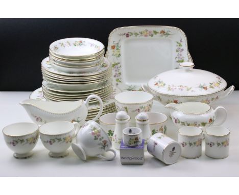 Assortment of Wedgwood 'Mirabelle' R4537 to include oval vegetable serving dish, lidded tureen, handled plate, four ramekins,
