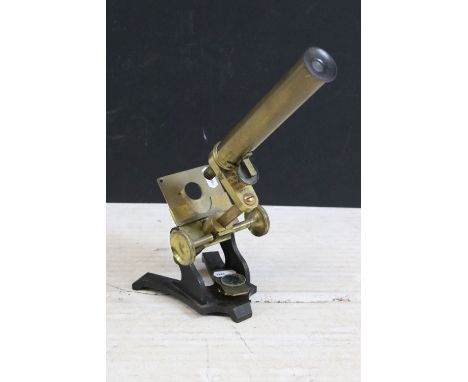Late 19th century J.H Steward, London No.398 brass microscope