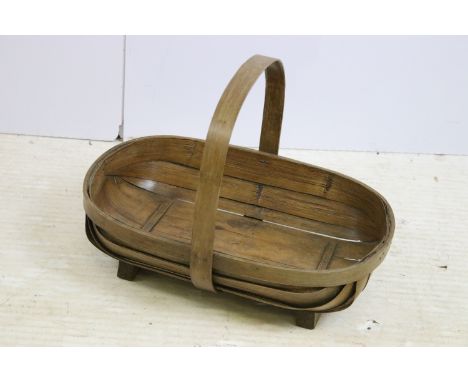 Vintage hazelwood trug, W 40cm, D 26cm