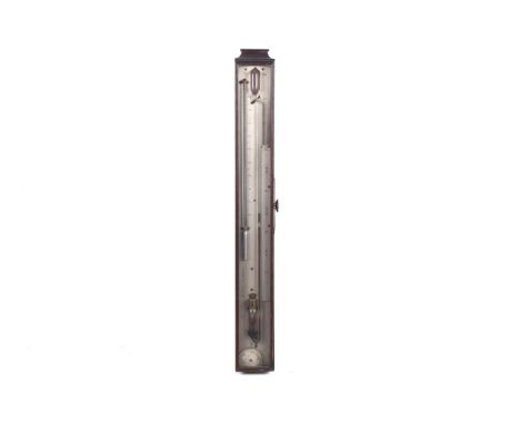 S Jones, Holburn, London, stick barometer and thermometer. H55cm