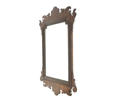 A late 19th to early 20th century mahogany Chippendale style fretwork wall mirror. 46cm x 81cm