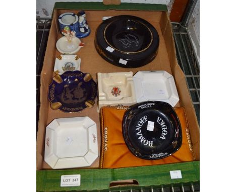 A selection of vintage ceramic ashtrays