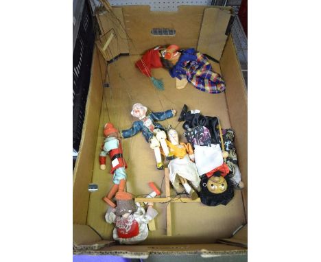 A box to include vintage Mr Punch puppet and others