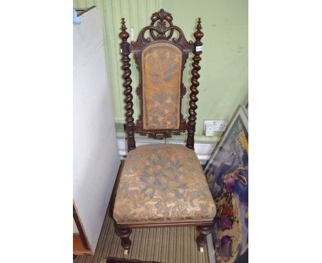 Victorian fancy framed nursing chair with period tapestry upholstery
