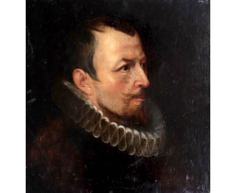 Flemish School early 17th Century, portrait of a gentleman, head and shoulders wearing a lace ruff, oil canvas, 50 by 50cm, u