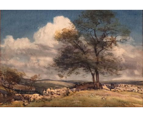 A..R.. Smith (British, late 19th/early 20th Century), a Yorkshire moorland landscape, signed l.r., label remnants verso, wate