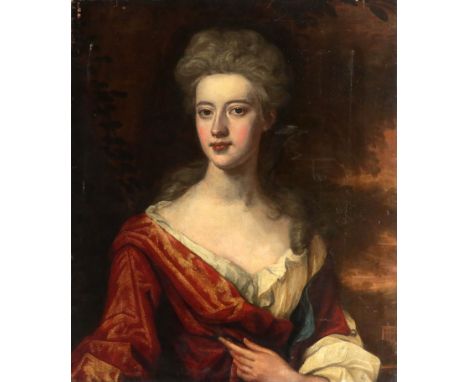 Circle of Sir John Baptist Medina, portrait of lady said to be Anne Hume, daughter of Sir Patrick Hume of Polwarth, half leng