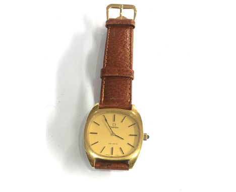 Vintage omega de ville gents gold plated hand winding wristwatch working order but no warranty given 