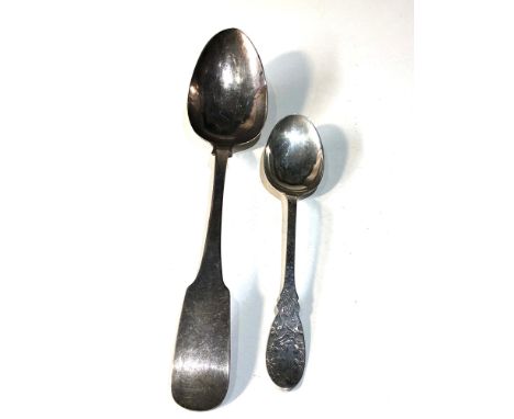 large antique irish silver serving spoon and 1 other total weight 89g 