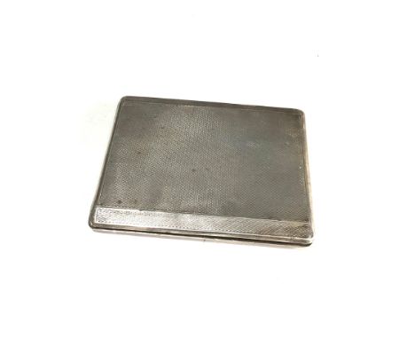 Engine turned silver cigarette case weight 120g 