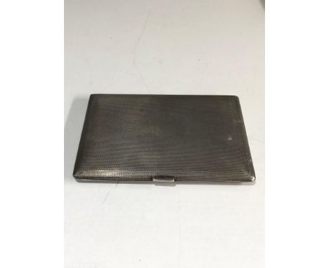 Engine turned silver cigarette case weight 140g 