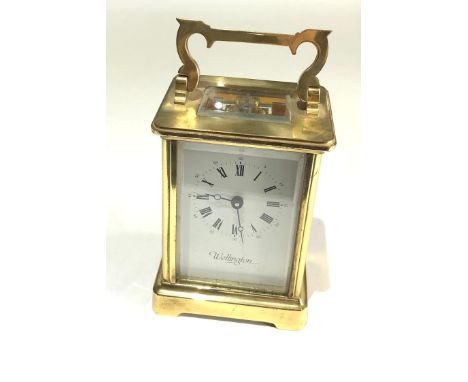Wellington brass carriage clock in working order 