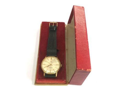 Vintage  boxed Omega seamaster 600  gents wristwatch hand winding non omega strap  watch is ticking but no warranty given 