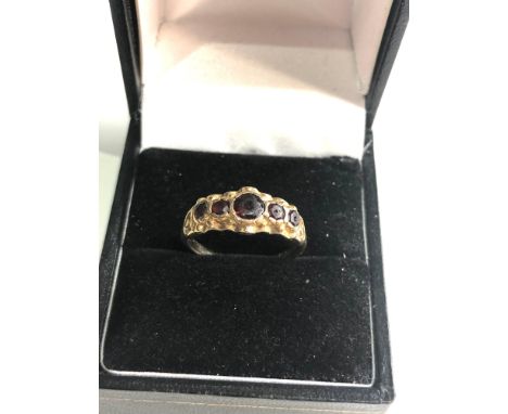 9ct gold antique garnet ring weight 2.7g 