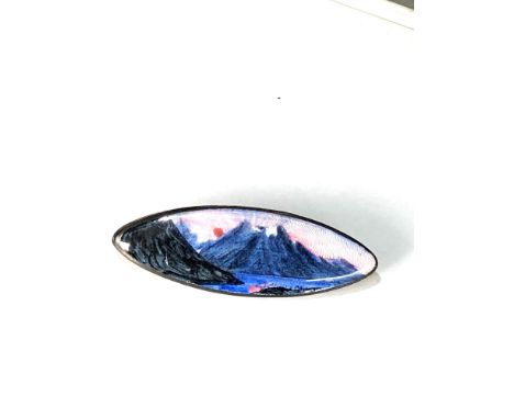 Norway silver and enamel brooch 