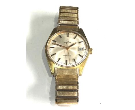 Vintage  Omega geneve gents wristwatch hand winding omega expanding bracelet watch is ticking but no warranty given 