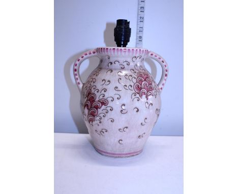 A Bursley ware Charlotte Rhead lamp base 