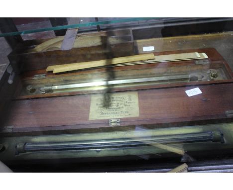 A selection of scientific instruments, two boxed, one by T B Winter and loose templates etc 