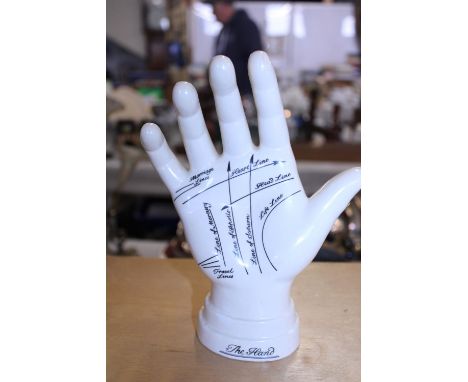 A ceramic hand anatomy figure 