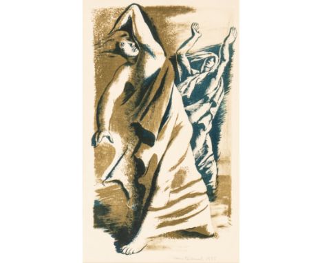 • HANS FEIBUSCH (GERMAN-BRITISH 1898-1998) THE STORM inscribed Hans Feibusch 1935 lower rightlithograph41 x 22cm; 16 x 8 3/4i