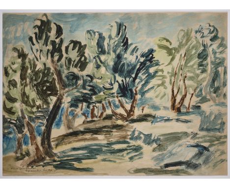 • HANS GASSEBNER (GERMAN 1902-1966) A WOODED COASTLINE, SIPANSKA LUKAsigned, inscribed in German and dated Hans Gassebner / 3
