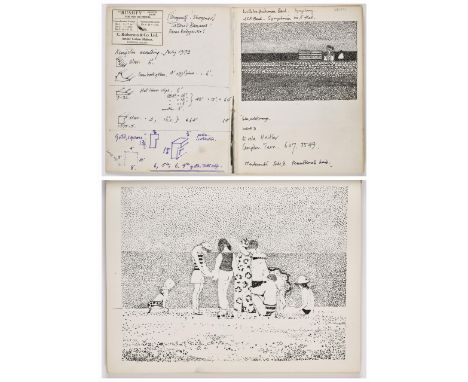 • LIONEL BULMER (BRITISH 1919-1992) TWO SKETCH BOOKS CONTAINING 112 SKETCHES INCLUDING BATHERS ON THE BEACH, SUNSET SERIES, V