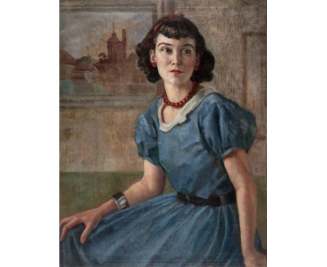 • HEDWIG PILLITZ (BRITISH-HUNGARIAN 1896-1987) PORTRAIT OF BARBARA COMYNSoil on canvas82.5 x 65.5cm; 32 1/2 x 25 3/4in(unfram