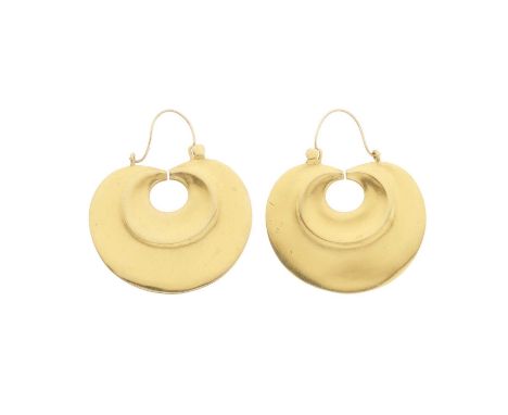 A pair of Aztec design earrings, with marks for the Metropolitan Museum of Arts, length 3.8cm, 12.5gOverall good conditionLig