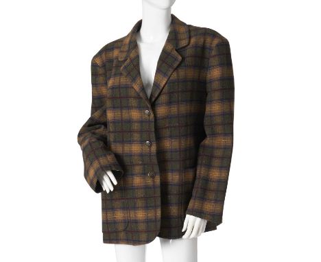 Mulberry, a tartan jacket, featuring a lapel collar, button fastenings, and two patch pockets, labelled Mulberry, size 16- Ov