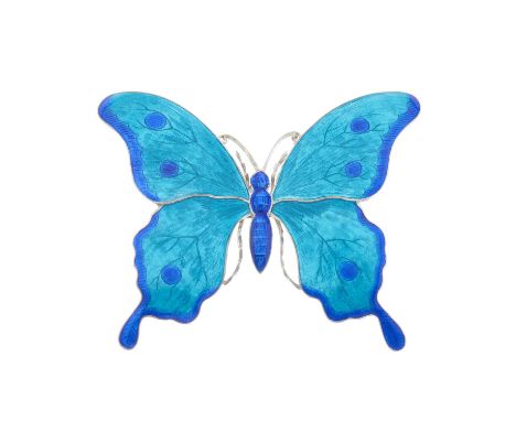 Child &amp; Child, a large Art Nouveau silver polychrome enamel butterfly brooch, maker's marks for Child &amp; Child, length
