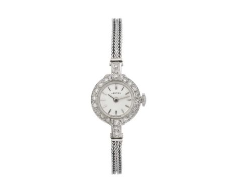 VertexA diamond set cocktail watch. Circa 1968Case: Signed. 18ct gold. Hallmarks for London. Case number 1383/8190. Factory s
