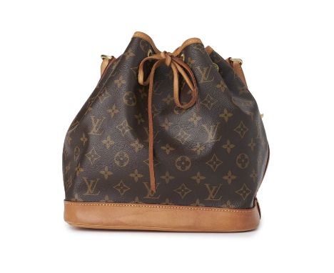 Louis Vuitton, a monogram Petite Noe handbag, crafted from monogram coated canvas, with vachetta tan leather trim, leather dr