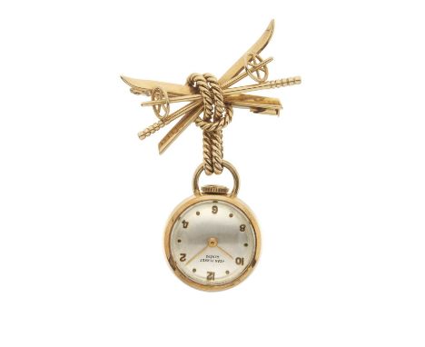Jean PerretA Valory pendant watchCase: 18ct gold. Swiss convention marks. Case number 45323. Length: 18.7mm. Width: 18.9mm. F