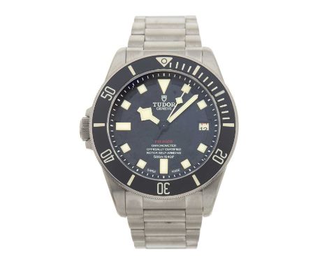 TudorA Pelagos LHD bracelet watch. Circa 2019Case: Signed. Titanium. Reference 25610TNL. Serial I870525. Length (end to end o