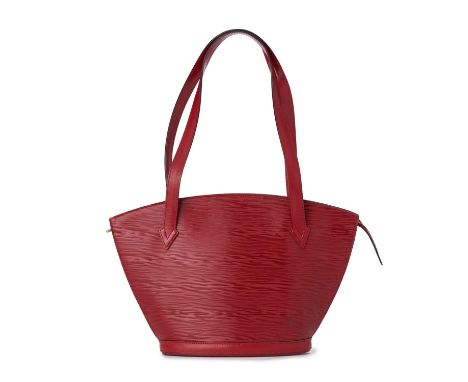 Louis Vuitton, a red epi St Jacques GM handbag, crafted from red textured epi leather with smooth leather trim, long flat lea