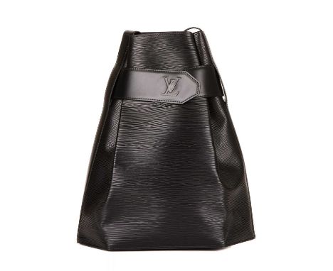 Louis Vuitton, a black epi Sac D'Epaule GM handbag w/pouch, crafted from black textured epi leather with smooth leather trim,