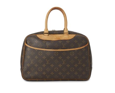 Louis Vuitton, a monogram Deauville handbag, featuring the maker's monogram coated canvas exterior with natural vachetta leat