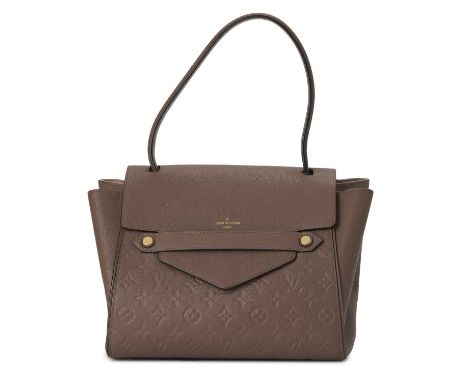 Louis Vuitton, an Empreinte Trocadero handbag, designed with a monogram embossed taupe leather exterior, with gold-tone hardw