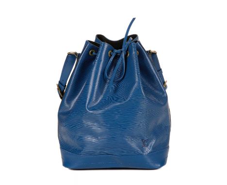 Louis Vuitton, a blue epi Noe GM handbag, crafted from textured blue epi leather with smooth leather trim, leather drawstring