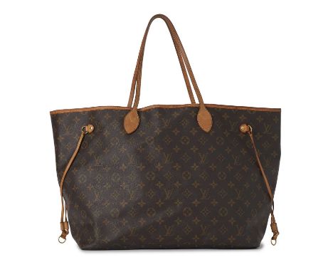 Louis Vuitton, a monogram Neverfull GM handbag, featuring the maker's monogram coated canvas exterior and vachetta tan leathe