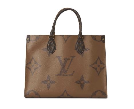 Louis Vuitton, a monogram Onthego MM handbag, designed with a monogram and reverse monogram coated canvas exterior, featuring