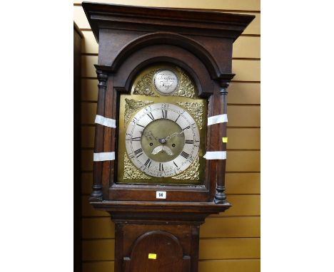 ANTIQUE BRASS DIAL LONGCASE CLOCK (distressed)