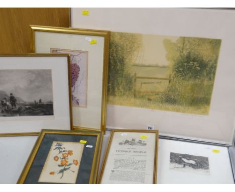 ASSORTED PRINTS including young shrimpers after W Collins engraved by Wilmore, a limited edition print by Keith Andrew titled