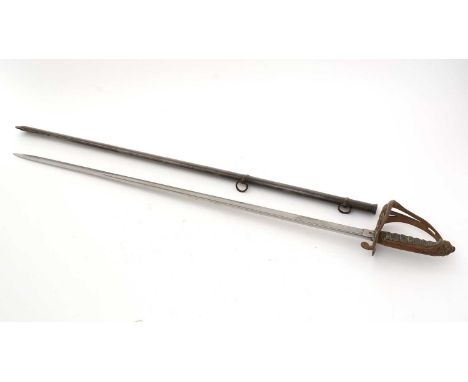 A Victorian Infantry Officer's sword, 1822 pattern, by Marshall, Jermyn St, London, the 83cms single edged etched blade with 