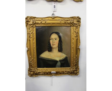 AN OIL ON CANVAS PORTRAIT STUDY OF MARY ANNE WALLEY WITH DETAILED PROVENANCE VERSO