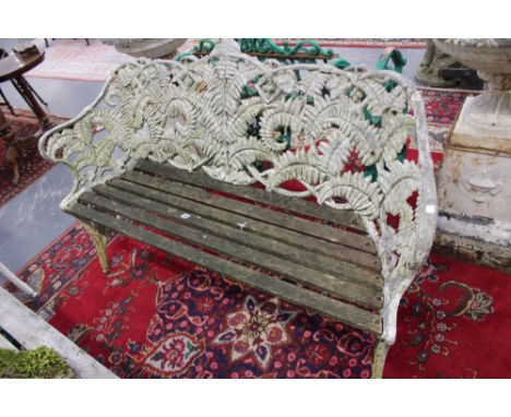 A VINTAGE CAST ALLOY COALBROOKEDALE PATTERN GARDEN BENCH