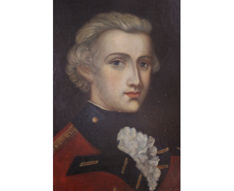 A 19TH.C.OIL ON CANVAS PORTRAIT OF A MILITARY OFFICER
