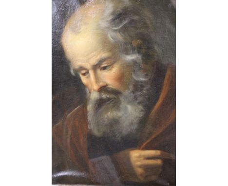 AN OLD MASTER OIL ON CANVAS STUDY OF A SAINT
